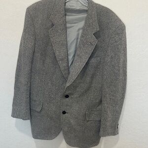 John weitz Men's Gray Two-Button suit Blazer size 40S 100% silk coat formal